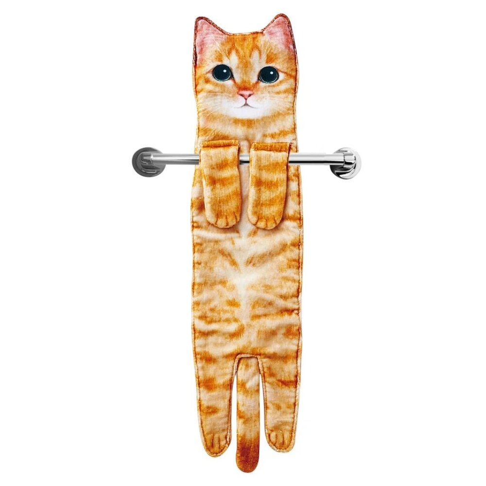 Cat Funny Decorative Cat Decor Hanging Hand Towels for Bathroom Kitchen - Cute